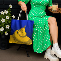 Kosrae Fafa Culinary Heritage Tote Bag Kosraean Gold Taro Tradition Illustration With Coconut Leaves TS04 - Polynesian Pride