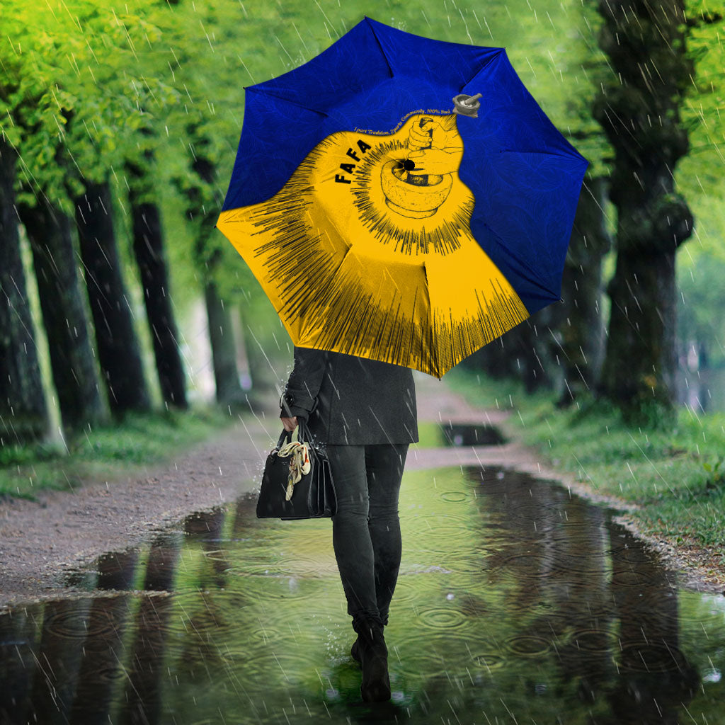 Kosrae Fafa Culinary Heritage Umbrella Kosraean Gold Taro Tradition Illustration With Coconut Leaves TS04 - Polynesian Pride