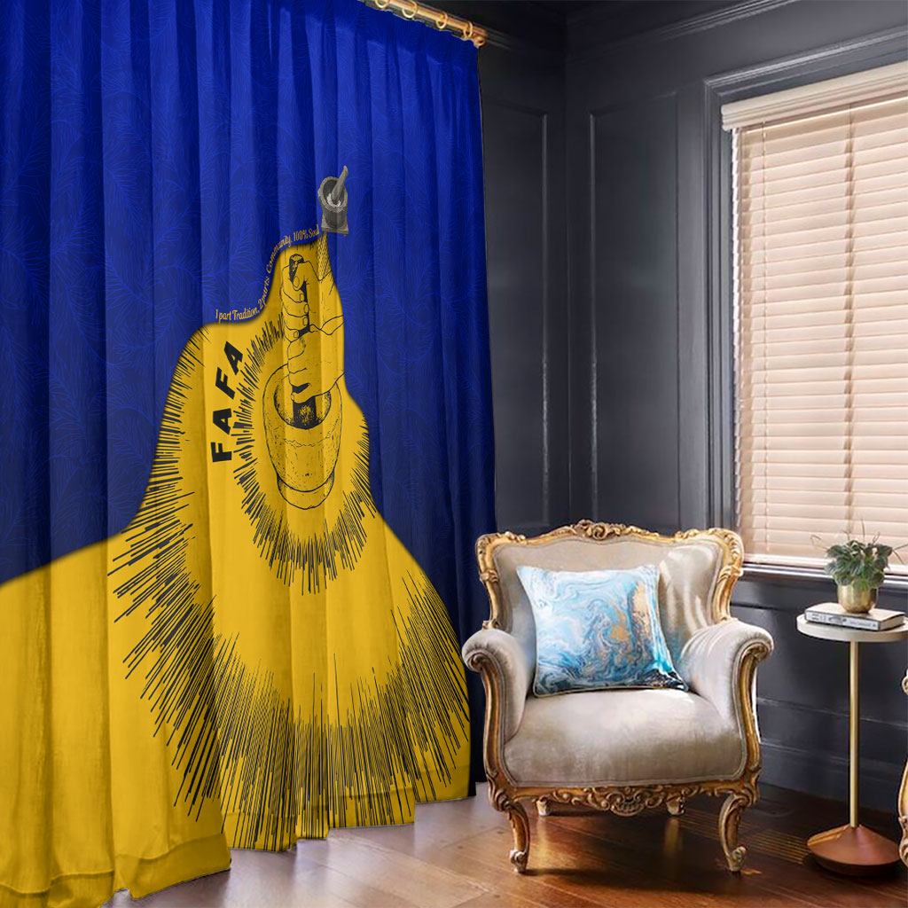 Kosrae Fafa Culinary Heritage Window Curtain Kosraean Gold Taro Tradition Illustration With Coconut Leaves TS04 - Polynesian Pride