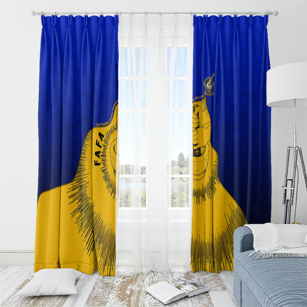 Kosrae Fafa Culinary Heritage Window Curtain Kosraean Gold Taro Tradition Illustration With Coconut Leaves TS04 - Polynesian Pride