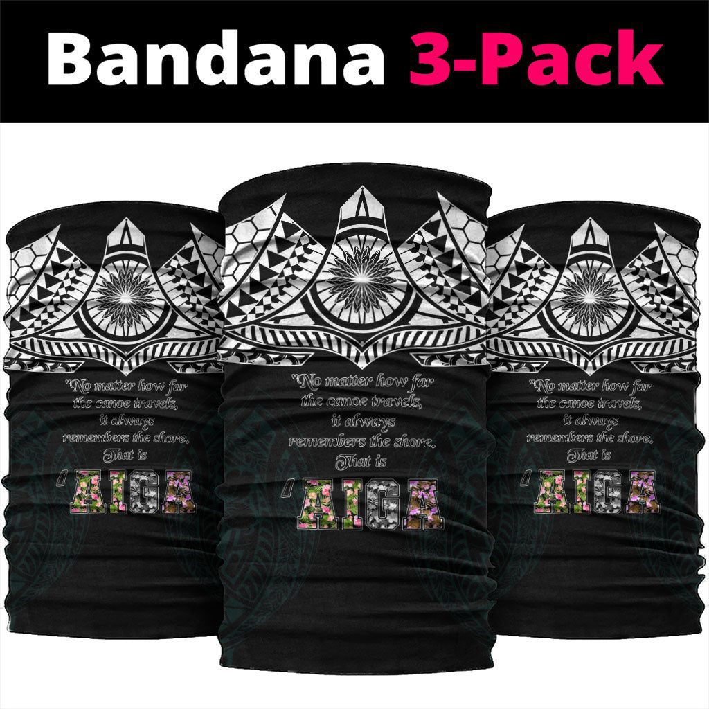 AIGA Always In Gods Arms Samoa Neck Gaiter Polynesian Tribal Tattoo Art Family Heritage Faith TS04 package One Size: 25*50cm Black White - Polynesian Pride