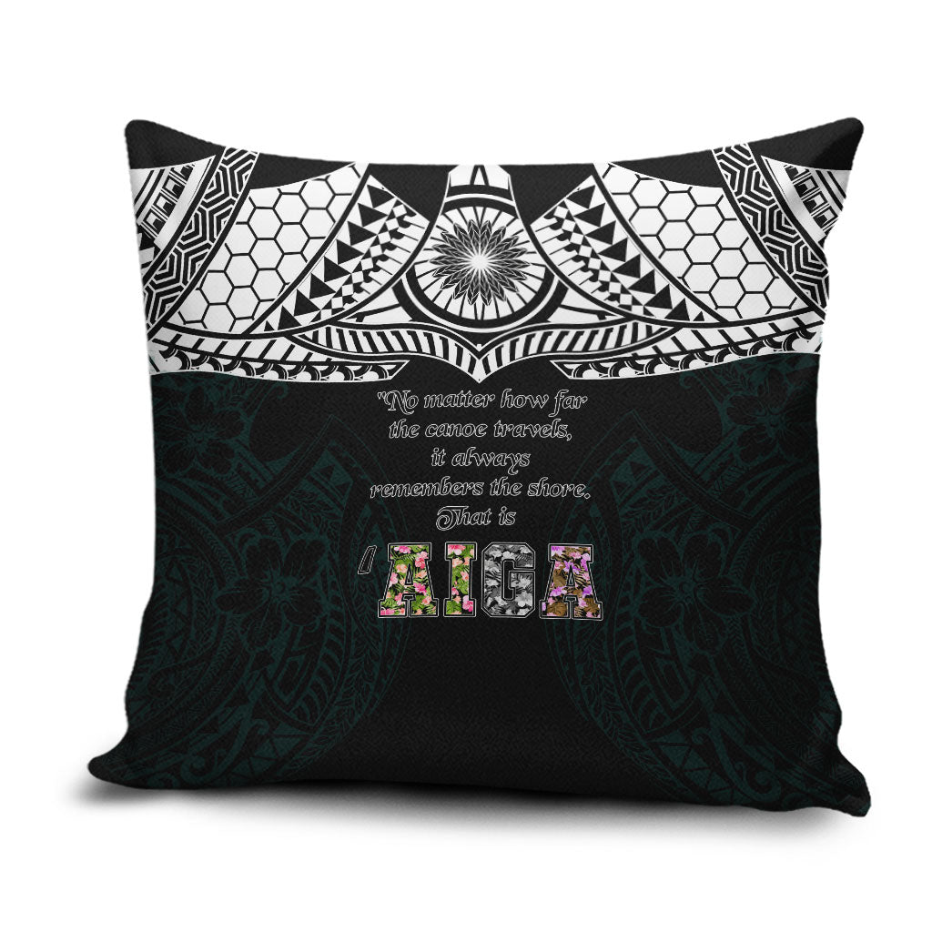AIGA Always In Gods Arms Samoa Pillow Cover Polynesian Tribal Tattoo Art Family Heritage Faith TS04 Black White - Polynesian Pride