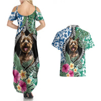 Polynesian Yorkshire Terrier Couples Matching Summer Maxi Dress and Hawaiian Shirt Polynesian Pattern And Yorkshire Terrier TS04 - Polynesian Pride
