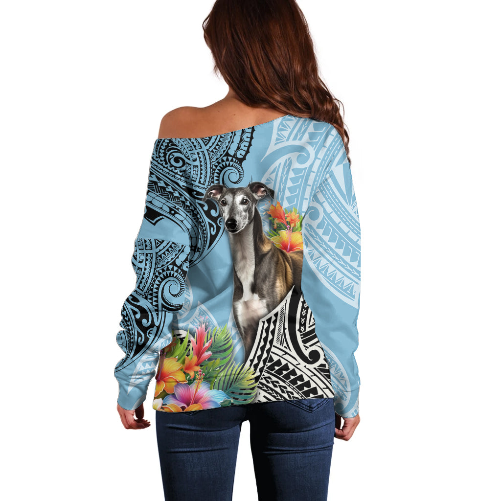 Polynesian Greyhound Off Shoulder Sweater Polynesian Pattern And Greyhound TS04 - Polynesian Pride