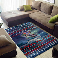 Tonga Christmas Area Rug with Singing Whale Ocean Scene National Coat of Arms TS04 - Polynesian Pride