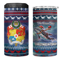Tonga Christmas 4 in 1 Can Cooler Tumbler with Singing Whale Ocean Scene National Coat of Arms TS04 One Size: 16 oz Multicolor - Polynesian Pride