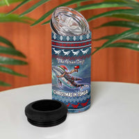 Tonga Christmas 4 in 1 Can Cooler Tumbler with Singing Whale Ocean Scene National Coat of Arms TS04 - Polynesian Pride