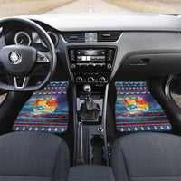 Tonga Christmas Car Mats with Singing Whale Ocean Scene National Coat of Arms TS04 Set 2pcs - Front Multicolor - Polynesian Pride