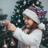 Tonga Christmas Santa Hat with Singing Whale Ocean Scene National Coat of Arms - Polynesian Pride