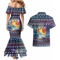 Tonga Christmas Couples Matching Mermaid Dress and Hawaiian Shirt with Singing Whale Ocean Scene National Coat of Arms TS04 - Polynesian Pride