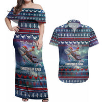 Tonga Christmas Couples Matching Off Shoulder Maxi Dress and Hawaiian Shirt with Singing Whale Ocean Scene National Coat of Arms TS04 Multicolor - Polynesian Pride