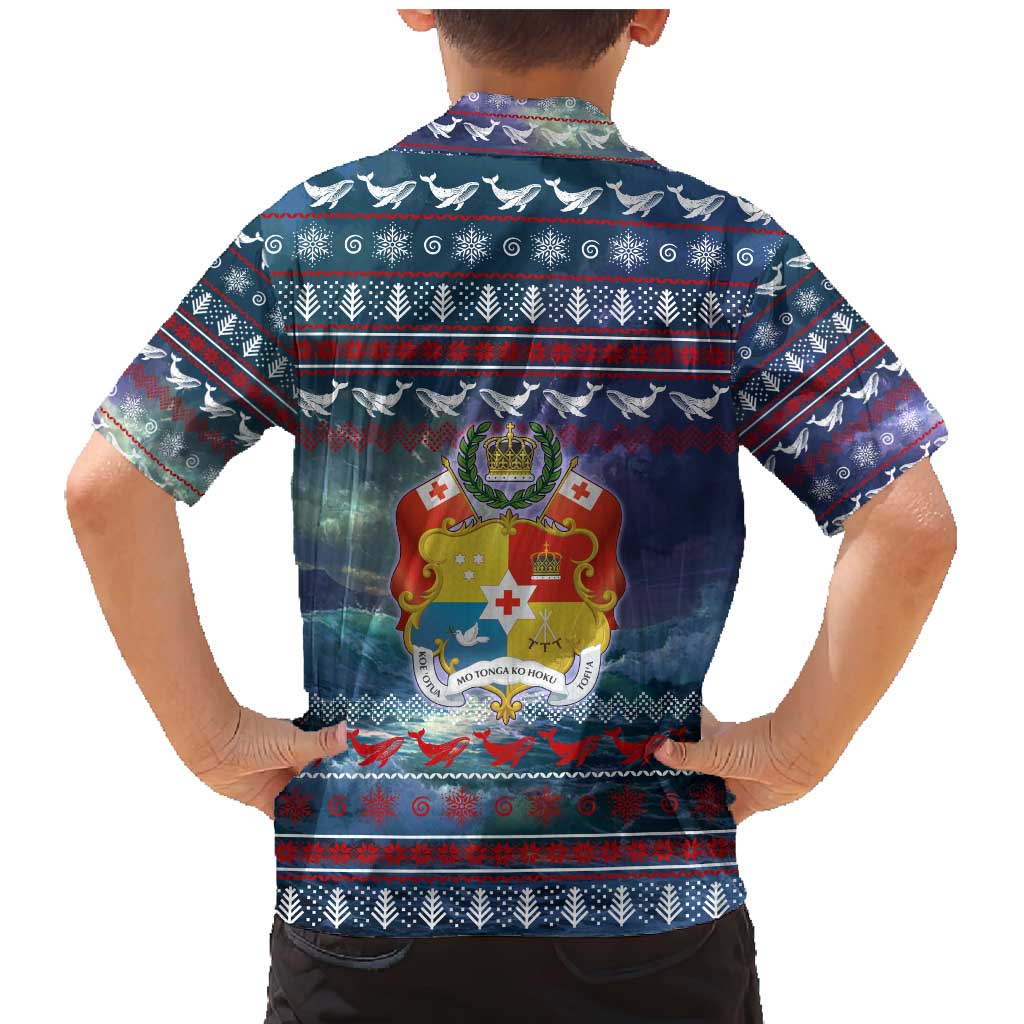 Tonga Christmas Family Matching Mermaid Dress and Hawaiian Shirt with Singing Whale Ocean Scene National Coat of Arms TS04 - Polynesian Pride