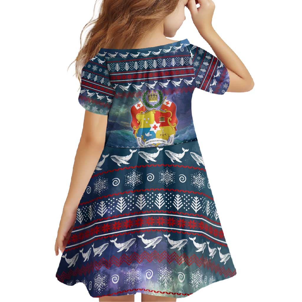 Tonga Christmas Family Matching Off Shoulder Maxi Dress and Hawaiian Shirt with Singing Whale Ocean Scene National Coat of Arms TS04 - Polynesian Pride