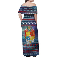 Tonga Christmas Family Matching Off Shoulder Maxi Dress and Hawaiian Shirt with Singing Whale Ocean Scene National Coat of Arms TS04 - Polynesian Pride