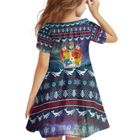 Tonga Christmas Family Matching Off Shoulder Short Dress and Hawaiian Shirt with Singing Whale Ocean Scene National Coat of Arms TS04 - Polynesian Pride