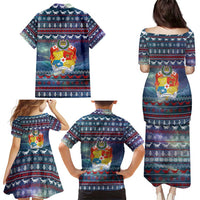 Tonga Christmas Family Matching Puletasi and Hawaiian Shirt with Singing Whale Ocean Scene National Coat of Arms TS04 - Polynesian Pride