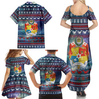 Tonga Christmas Family Matching Summer Maxi Dress and Hawaiian Shirt with Singing Whale Ocean Scene National Coat of Arms TS04 - Polynesian Pride