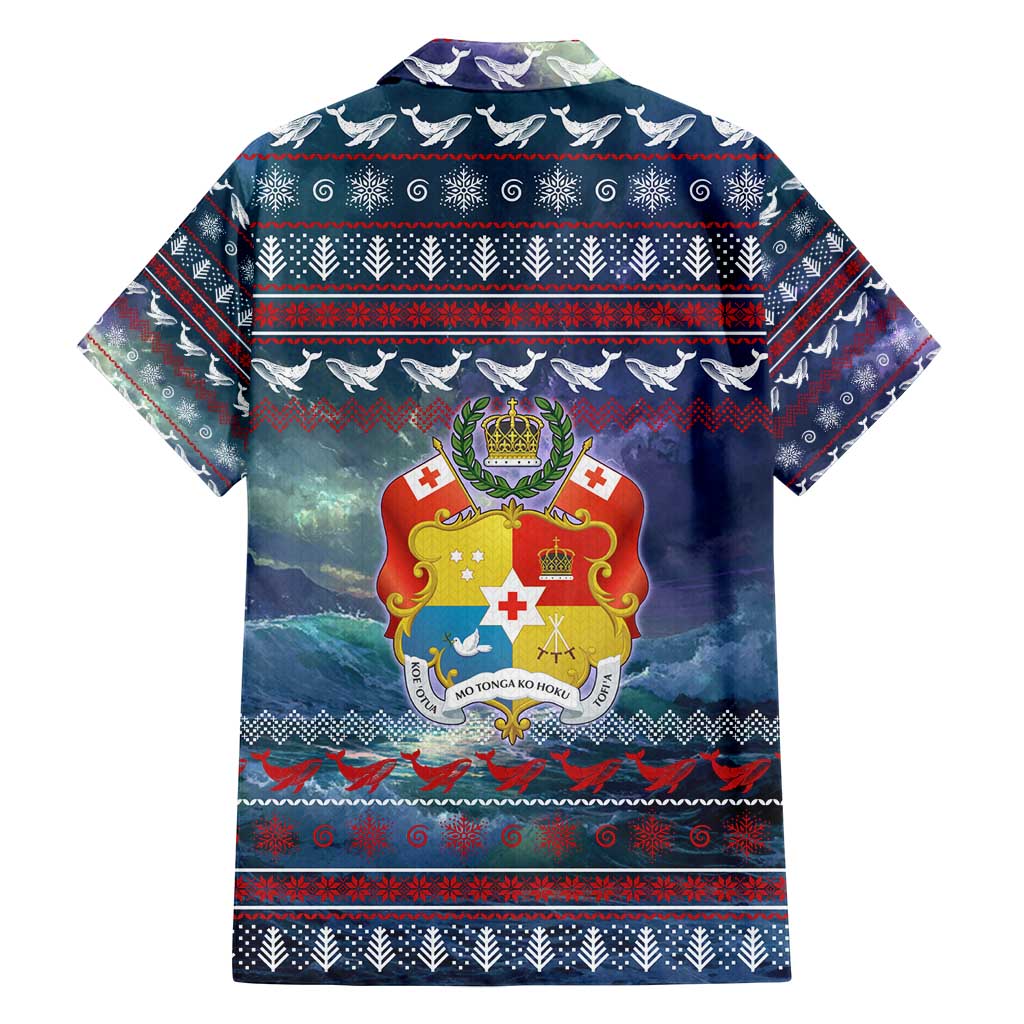Tonga Christmas Family Matching Summer Maxi Dress and Hawaiian Shirt with Singing Whale Ocean Scene National Coat of Arms TS04 - Polynesian Pride