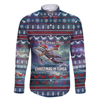 Tonga Christmas Family Matching Summer Maxi Dress and Hawaiian Shirt with Singing Whale Ocean Scene National Coat of Arms TS04 Dad's Shirt - Long Sleeve Multicolor - Polynesian Pride