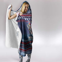 Tonga Christmas Hooded Blanket with Singing Whale Ocean Scene National Coat of Arms - Polynesian Pride