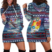 Tonga Christmas Hoodie Dress with Singing Whale Ocean Scene National Coat of Arms TS04 - Polynesian Pride
