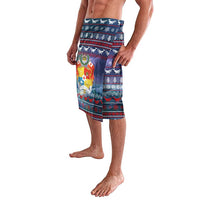 Tonga Christmas Lavalava with Singing Whale Ocean Scene National Coat of Arms - Polynesian Pride