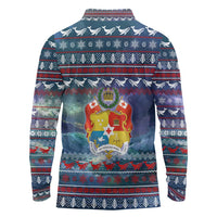 Tonga Christmas Long Sleeve Polo Shirt with Singing Whale Ocean Scene National Coat of Arms TS04 - Polynesian Pride