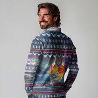 Tonga Christmas Long Sleeve Polo Shirt with Singing Whale Ocean Scene National Coat of Arms TS04 - Polynesian Pride