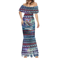 Tonga Christmas Mermaid Dress with Singing Whale Ocean Scene National Coat of Arms TS04 - Polynesian Pride