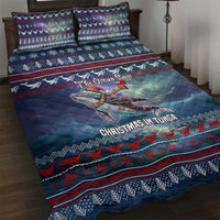 Tonga Christmas Quilt Bed Set with Singing Whale Ocean Scene National Coat of Arms TS04 Multicolor - Polynesian Pride