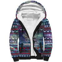 Tonga Christmas Sherpa Hoodie with Singing Whale Ocean Scene National Coat of Arms TS04 Unisex Multicolor - Polynesian Pride