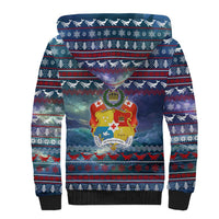 Tonga Christmas Sherpa Hoodie with Singing Whale Ocean Scene National Coat of Arms TS04 - Polynesian Pride