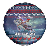 Tonga Christmas Spare Tire Cover with Singing Whale Ocean Scene National Coat of Arms TS04 - Polynesian Pride