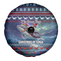 Tonga Christmas Spare Tire Cover with Singing Whale Ocean Scene National Coat of Arms TS04 - Polynesian Pride