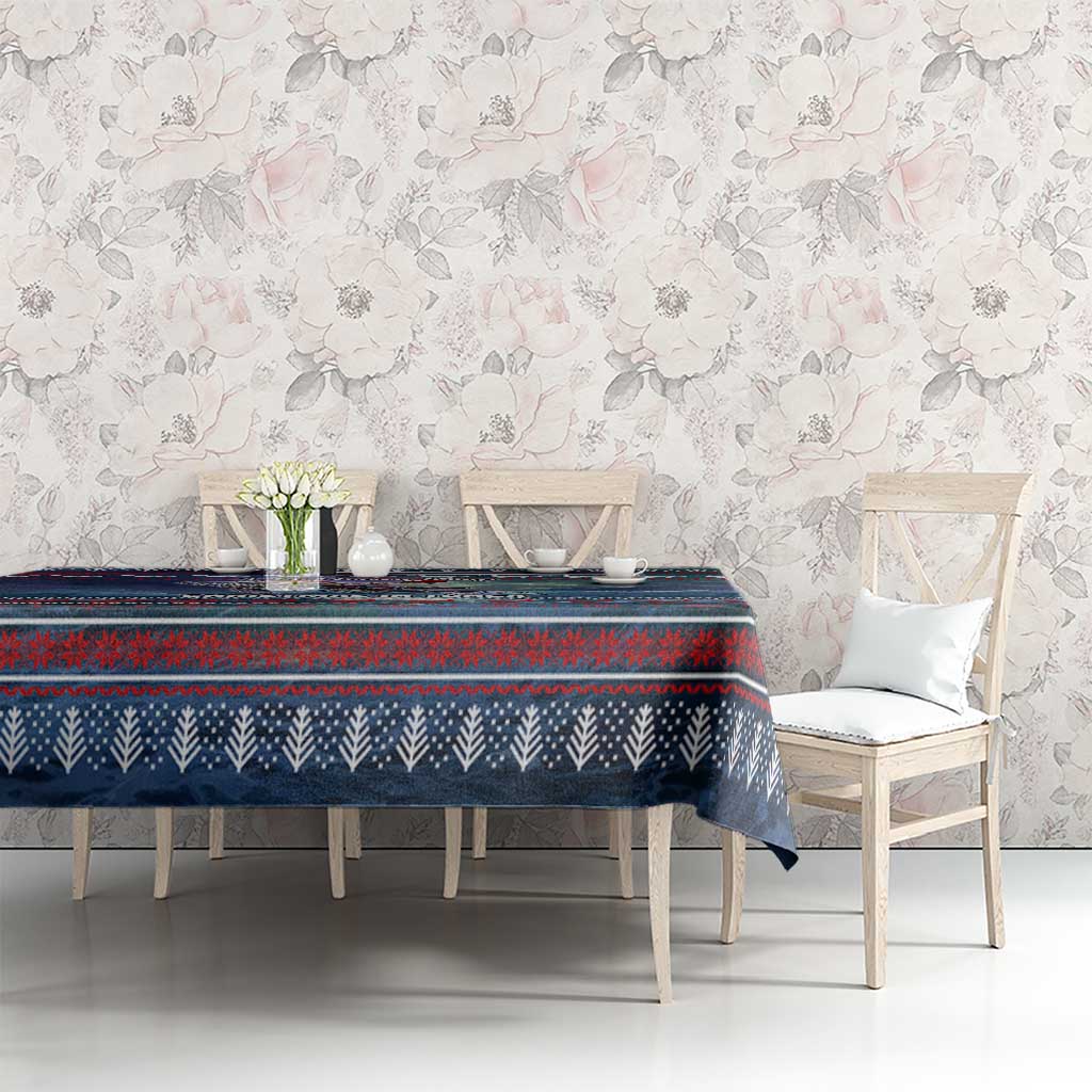 Tonga Christmas Tablecloth with Singing Whale Ocean Scene National Coat of Arms - Polynesian Pride