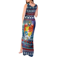 Tonga Christmas Tank Maxi Dress with Singing Whale Ocean Scene National Coat of Arms TS04 - Polynesian Pride