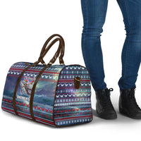 Tonga Christmas Travel Bag with Singing Whale Ocean Scene National Coat of Arms - Polynesian Pride