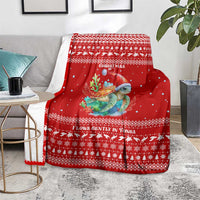 Tonga Christmas Blanket with Sea Turtle Coral Reef Design Snowflake Pattern and National Emblem TS04 - Polynesian Pride