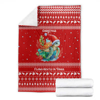 Tonga Christmas Blanket with Sea Turtle Coral Reef Design Snowflake Pattern and National Emblem TS04 - Polynesian Pride