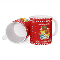 Tonga Christmas Ceramic Mug with Sea Turtle Coral Reef Design Snowflake Pattern and National Emblem TS04 - Polynesian Pride