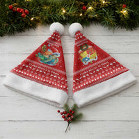 Tonga Christmas Santa Hat with Sea Turtle Coral Reef Design Snowflake Pattern and National Emblem TS04 - Polynesian Pride