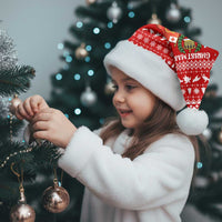 Tonga Christmas Santa Hat with Sea Turtle Coral Reef Design Snowflake Pattern and National Emblem TS04 - Polynesian Pride