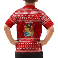 Tonga Christmas Family Matching Off The Shoulder Long Sleeve Dress and Hawaiian Shirt with Sea Turtle Coral Reef Design Snowflake Pattern and National Emblem TS04 - Polynesian Pride