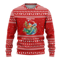 Tonga Christmas Ugly Christmas Sweater with Sea Turtle Coral Reef Design Snowflake Pattern and National Emblem TS04 - Polynesian Pride