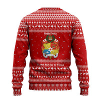 Tonga Christmas Ugly Christmas Sweater with Sea Turtle Coral Reef Design Snowflake Pattern and National Emblem TS04 - Polynesian Pride