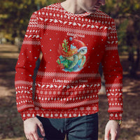 Tonga Christmas Ugly Christmas Sweater with Sea Turtle Coral Reef Design Snowflake Pattern and National Emblem TS04 - Polynesian Pride