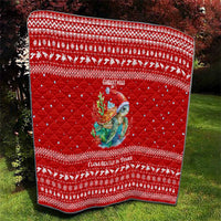 Tonga Christmas Quilt with Sea Turtle Coral Reef Design Snowflake Pattern and National Emblem TS04 - Polynesian Pride