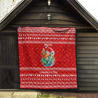 Tonga Christmas Quilt with Sea Turtle Coral Reef Design Snowflake Pattern and National Emblem TS04 - Polynesian Pride