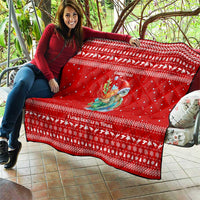 Tonga Christmas Quilt with Sea Turtle Coral Reef Design Snowflake Pattern and National Emblem TS04 - Polynesian Pride