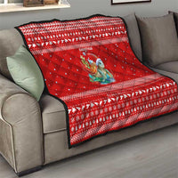 Tonga Christmas Quilt with Sea Turtle Coral Reef Design Snowflake Pattern and National Emblem TS04 - Polynesian Pride